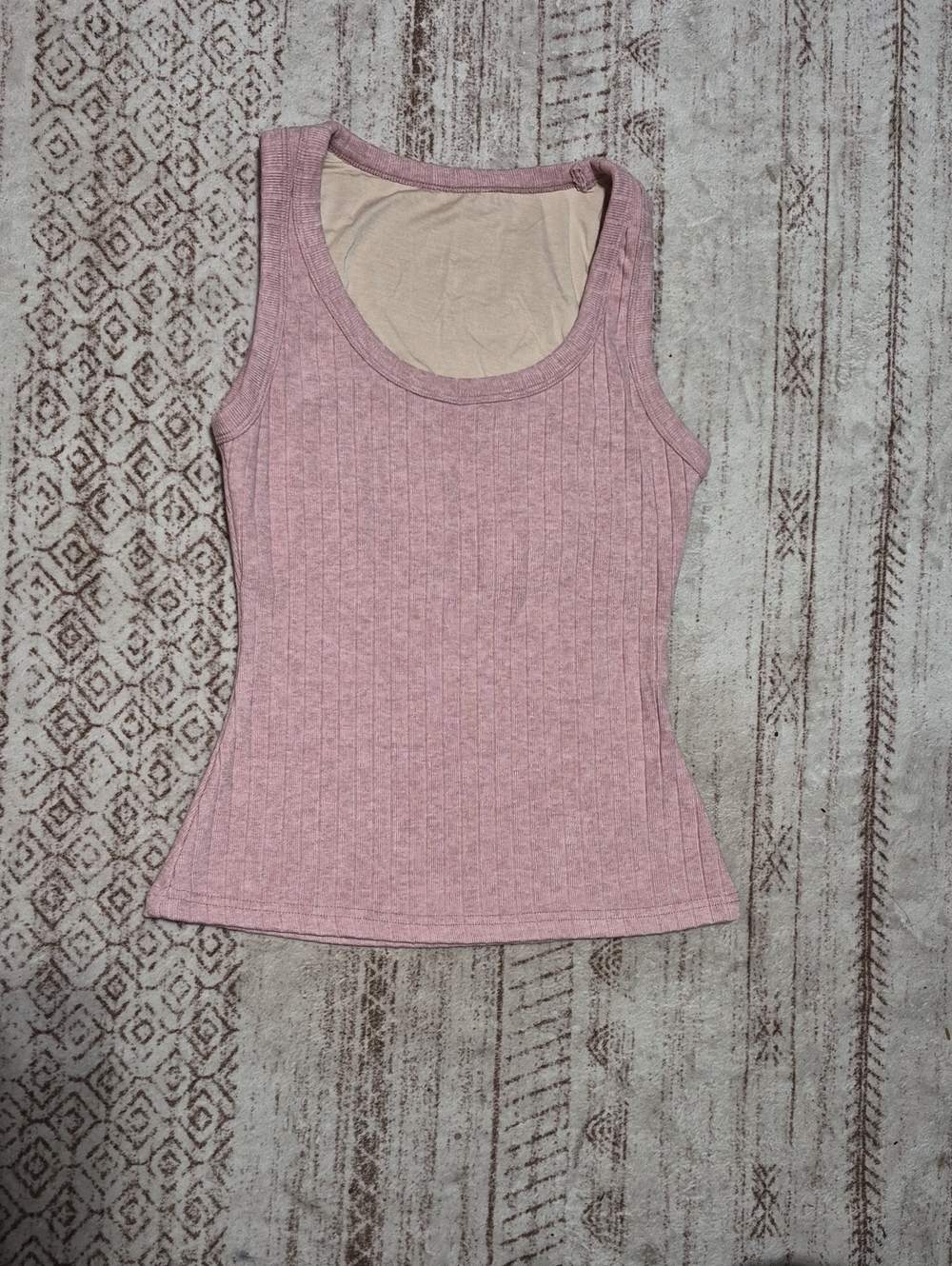 OGL Ribbed Scoop Neck Tank Top - Dusty Pink
